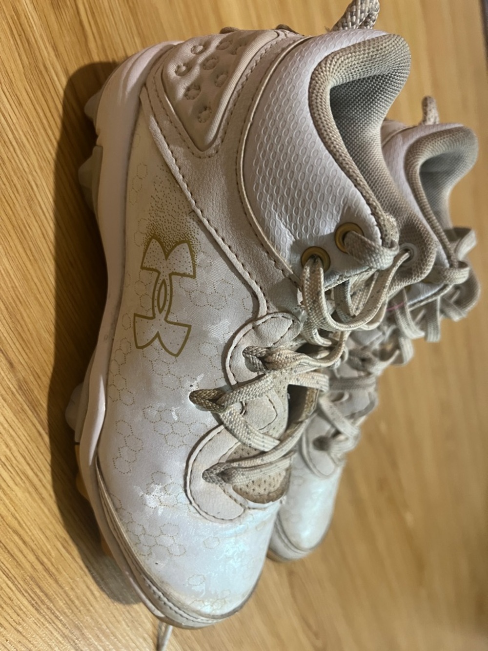 Under Armour White and Beige Women's Athletic Cleats